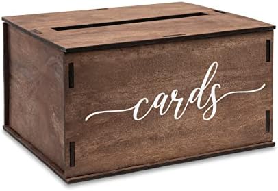 Wooden Wedding Card Box with Slot Lid 1
