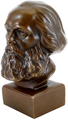 Kunst Ambiente Bronze Head Karl Marx Bust Signed Statue Sculpture