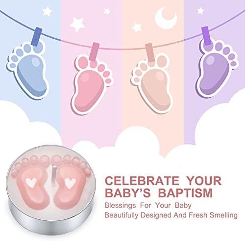 Treela 20 Sets Baby Shower Tea Lights with Organza Bags