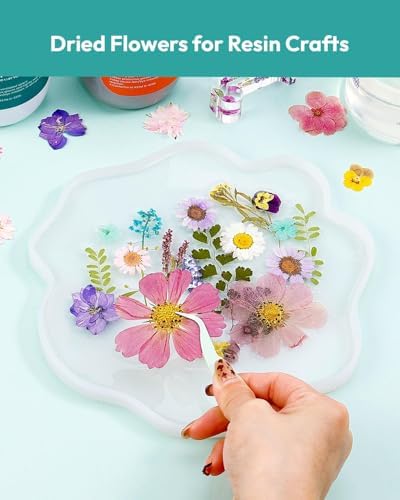 Resiners 100Pcs Dried Flowers for Crafts