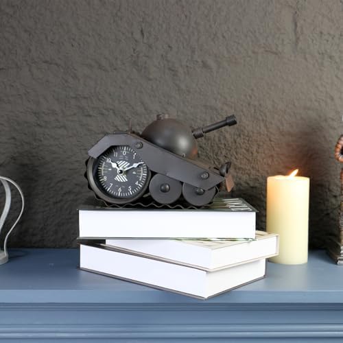AOROTOE Army Tank Desk Clock for Men Military Decor