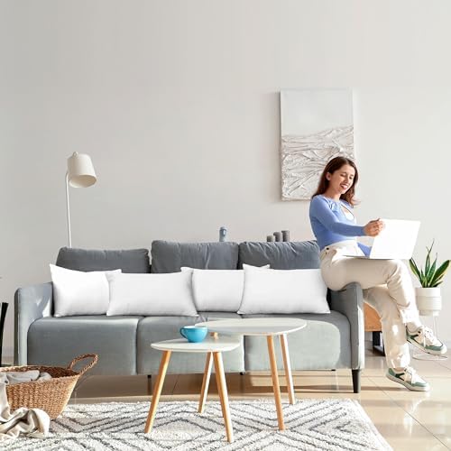 Utopia Bedding Throw Pillows Set of 4 White 12x20 Inches 1