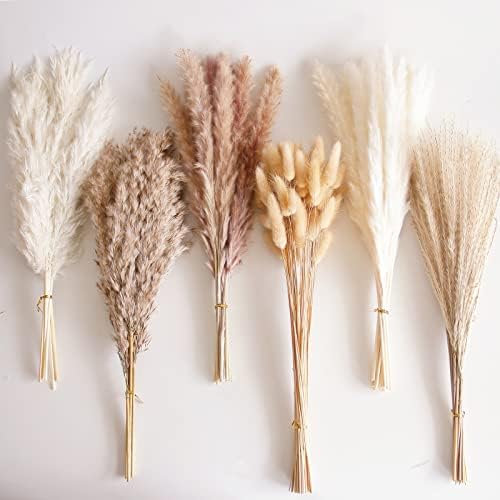 110 PCS Dried Pampas Grass Bouquet for Boho Decor