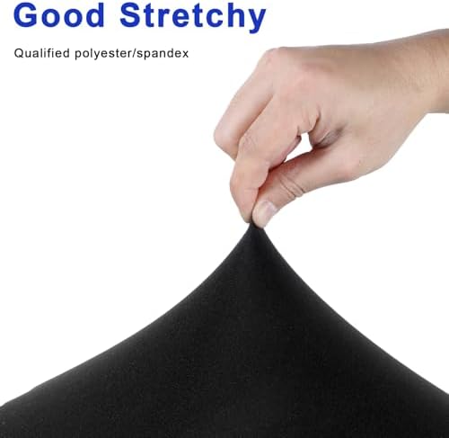2 Pcs Black Round Bar Stool Covers High Elastic Soft Cushion Slipcovers