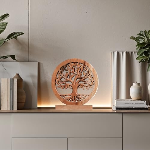 Decozen Solid Wood Tree of Life Sculpture - Home Decor