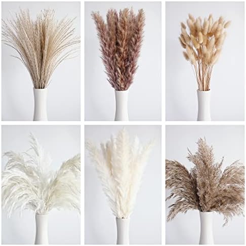 110 PCS Dried Pampas Grass Bouquet for Boho Decor