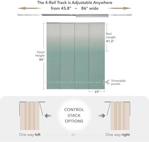 GoDear Design Vertical Blinds Adjustable Track 86 W Ocean