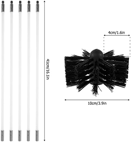 Abizarch 15FT Chimney Cleaning Brush Set 11pcs Duct Vent Kit