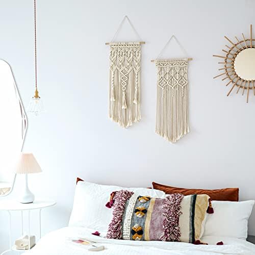 Mkono 2 Pcs Macrame Wall Hanging Boho Decor