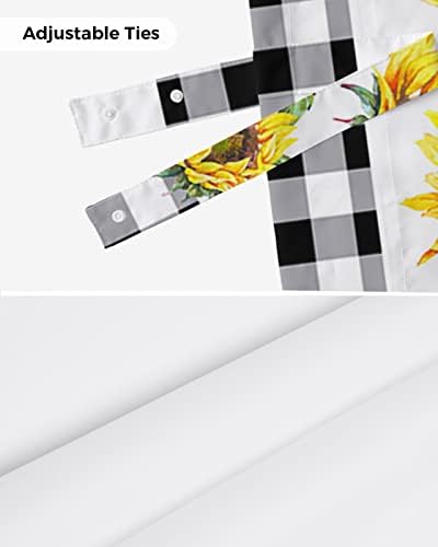 Sabolny Black Sunflower Valance Curtain for Living Room