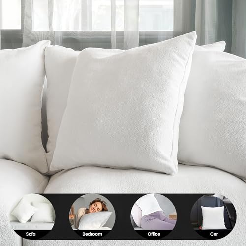 Foamily Throw Pillow Inserts 18x18 Inches Set of 4 Hypoallergenic Made in USA