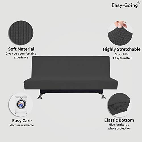 Easy-Going Stretch Futon Slipcover Large Dark Gray 1
