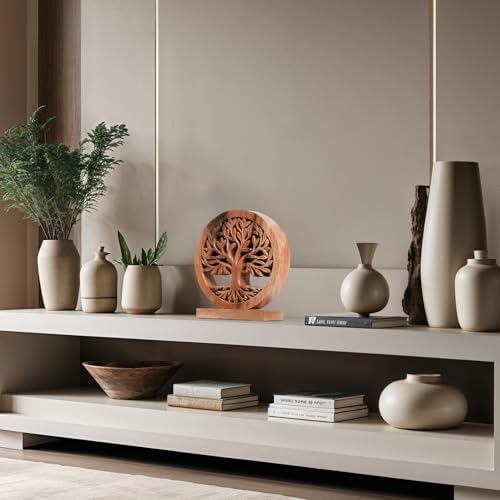 Decozen Solid Wood Tree of Life Sculpture - Home Decor