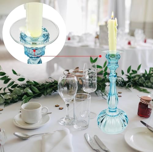 12 Pack Clear Bent Glass Candle Bobeches for Candlestick Holders