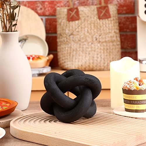 Yalikop 3 Link Wood Knot Decor - Black