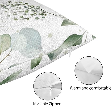 IVSYCOF Green Plant Leaf Pillow Case 20x30 Inch