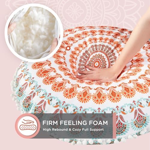 Codi Meditation Floor Pillow 32 Inch Memory Foam Mandala Cushion