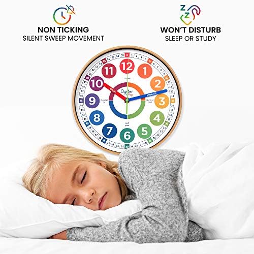 OysterPop Learning Clock for Kids - 10 Inch Wall Clock