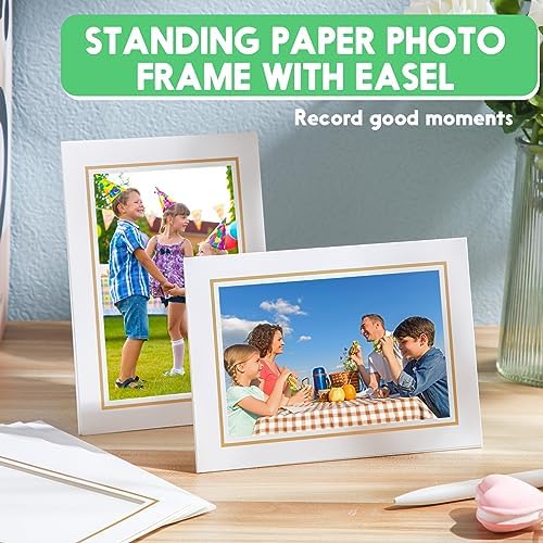 Tenceur 100 Pcs White Paper Frames with Easel 1