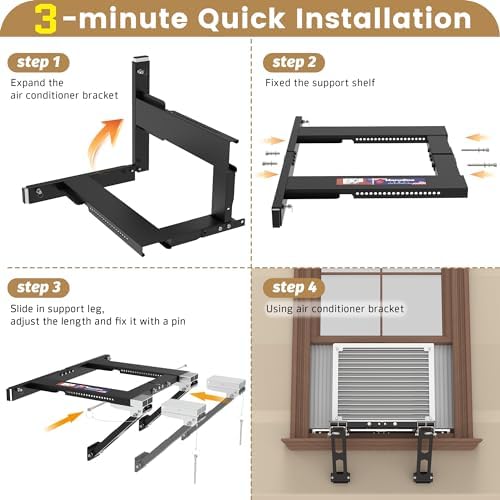 Adjustable Window AC Bracket No Drill 220 lbs