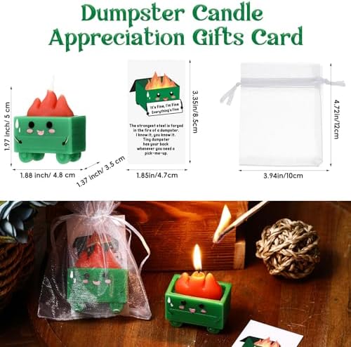 12 Set Dumpster Fire Scent Candle Gift Set Green