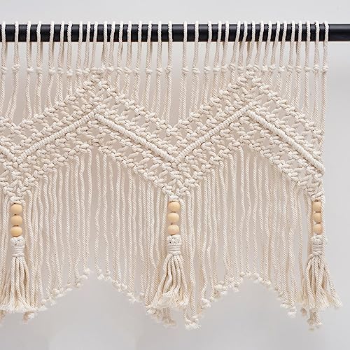Boho Macrame Curtain Valance 52 x 21