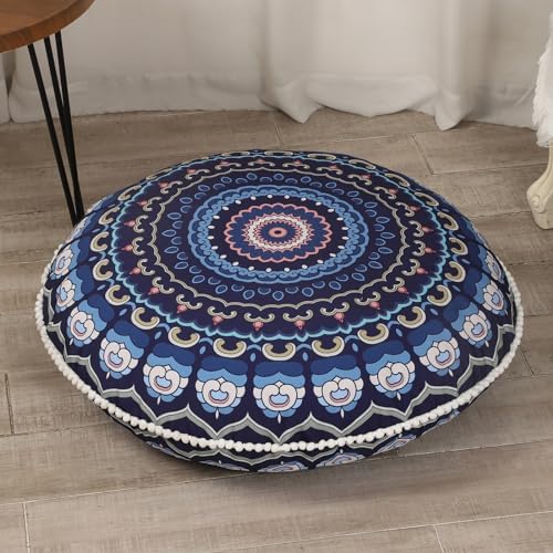 LOVMOC 32 Inch Memory Foam Floor Cushion - Navy Blue
