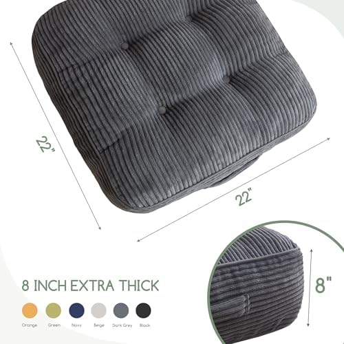 HIGOGOGO 8 Washable Floor Pillow Cushion for Adults