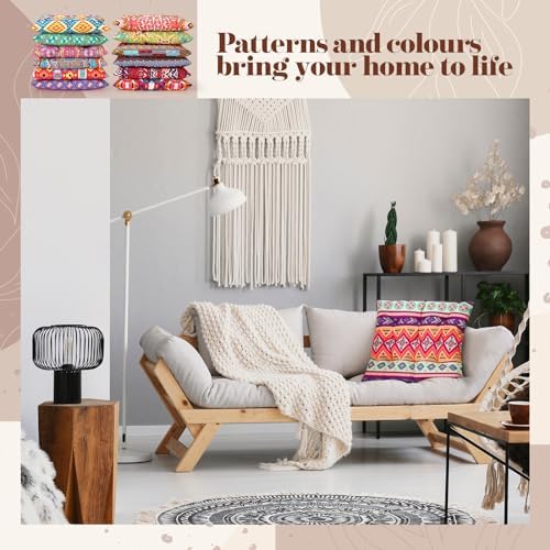 Nuogo 12 Pcs Bohemian Floor Cushions 15 Inch
