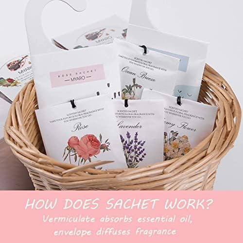 MYARO 12 Pack Scented Sachets 6 Scents Option 1