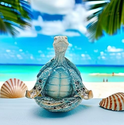 VVGIFTS Sea Turtle Yoga Decor Statue