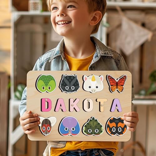 Personalized Wooden Name Puzzle for Toddlers 1-3 1