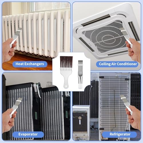 Opvixi Air Conditioner Condenser Fin Comb Set 2 Pcs Cleaning Tools