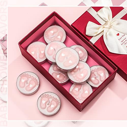 Treela 20 Sets Baby Shower Tea Lights with Organza Bags