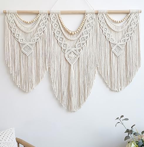 Achart Macrame Wall Hanging Boho Decor with Wooden Bead
