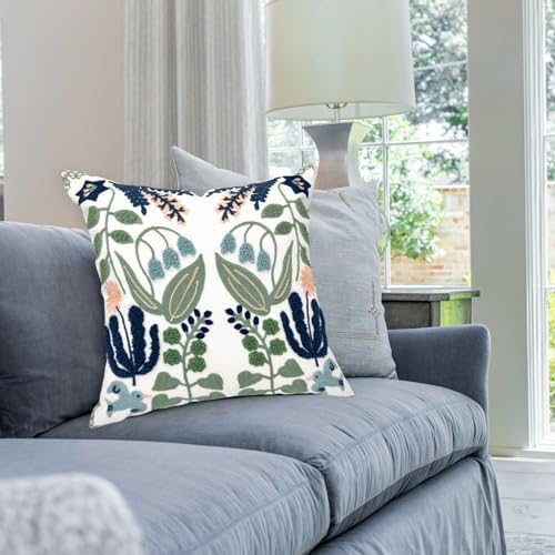 Alysheer Floral Embroidered Throw Pillow Covers Set of 2