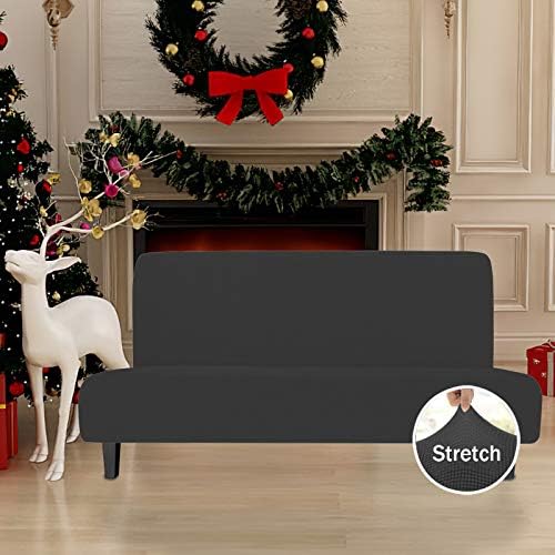 Easy-Going Stretch Futon Slipcover Large Dark Gray 1
