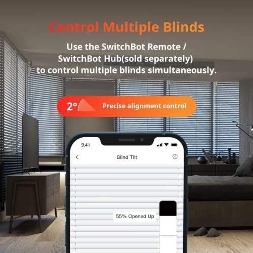 SwitchBot Blind Tilt - Smart Motorized Blinds with Solar Power and Alexa Control