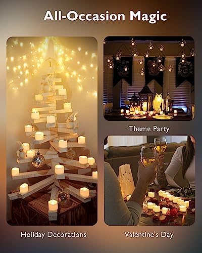 Homemory 48-Pack Flickering Flameless LED Tea Lights for Wedding Party