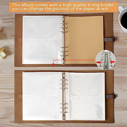 Genuine Leather Photo Album with 30 Writing Sheets for 200 Photos