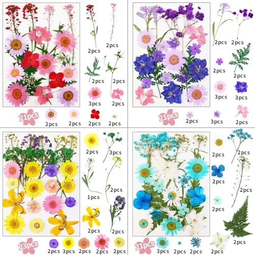 190 Pcs Dried Pressed Flowers for Resin Crafts