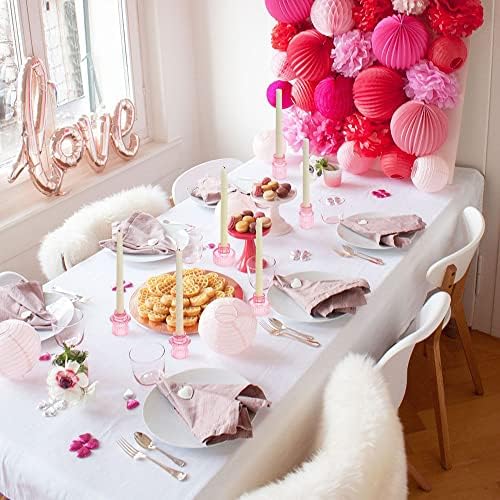 Vixdonos Pink Candlestick Holders Set of 3 1