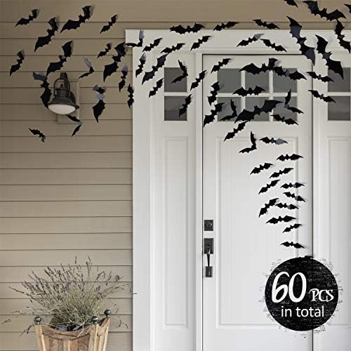 Coogam Halloween Bats Decor Set of 60