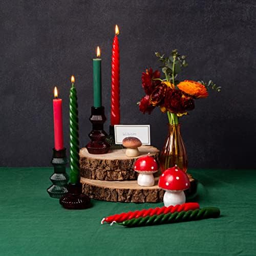Talking Tables Red Mushroom Candle for Christmas Table Decor