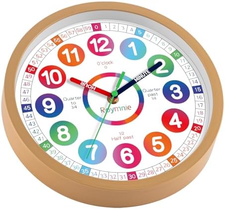 Learning Clock for Kids 8 Inch Battery Operated Decorative