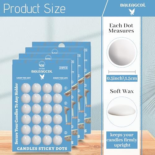 Candle Sticky Dots - 4 Pack 96 Dots for Secure Hold