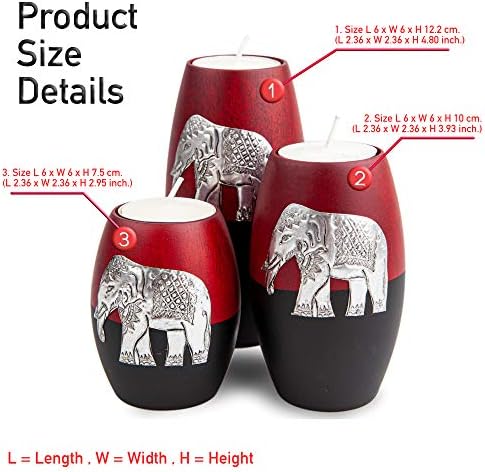 IYARA CRAFT 3 Wooden Candle Holders Set