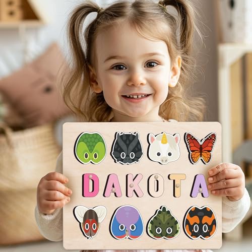 Personalized Wooden Name Puzzle for Toddlers 1-3 1