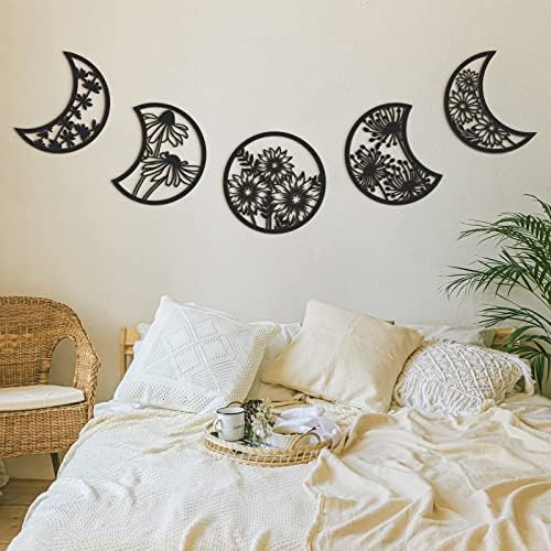 Jetec 5 Pcs Moon Phase Wall Decor Art
