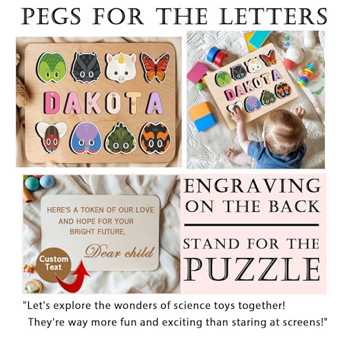Personalized Wooden Name Puzzle for Toddlers 1-3 1